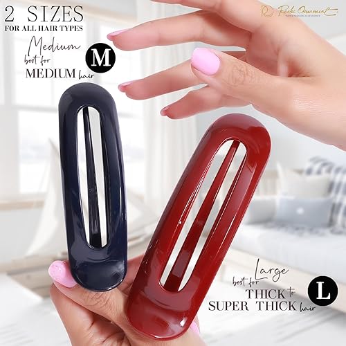 Miniatura 9 de RC ROCHE ORNAMENT 6 pinzas para mujer, diseño de pico de pato clásico, pinzas ovaladas para decoración de cabello, agarre firme, accesorio de