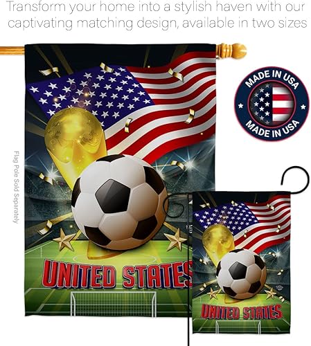 Miniatura 4 de Bandera de jardín de Estados Unidos para la Copa del Mundo, juego de fútbol, portería, pelota de fútbol, actividades de entretenimiento, decoración