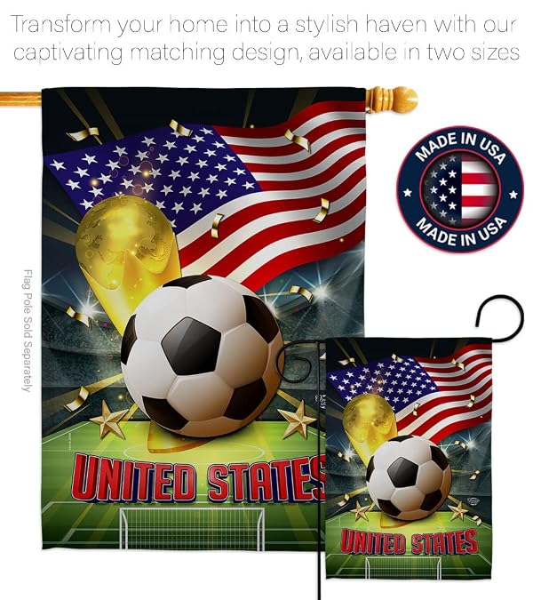 World Cup United States Garden Flag - Set Mailbox Hanger Sports Soccer Game Goal Ball Football Entertainment Activity Physical - House Banner Small Yard Gift Double-Sided Made In USA 13 X 18.5 by Ornament Collection - Used condition - Image 7
