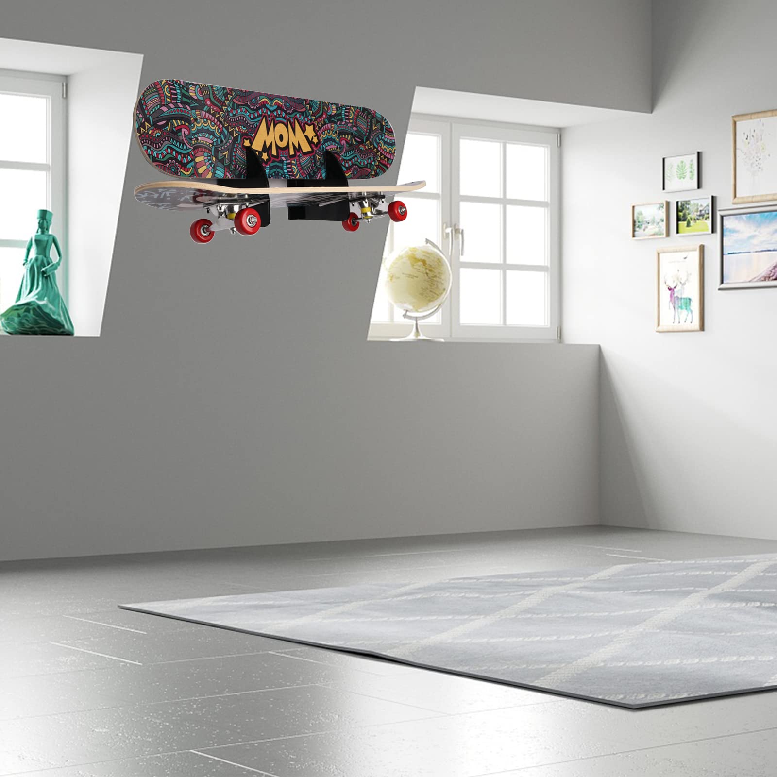 Skateboard-Regal Wand montiert Skateboard-Regal Skateboard-Halterung, Lager Skateboard-Rahmen, horizontal platzsparendes Design