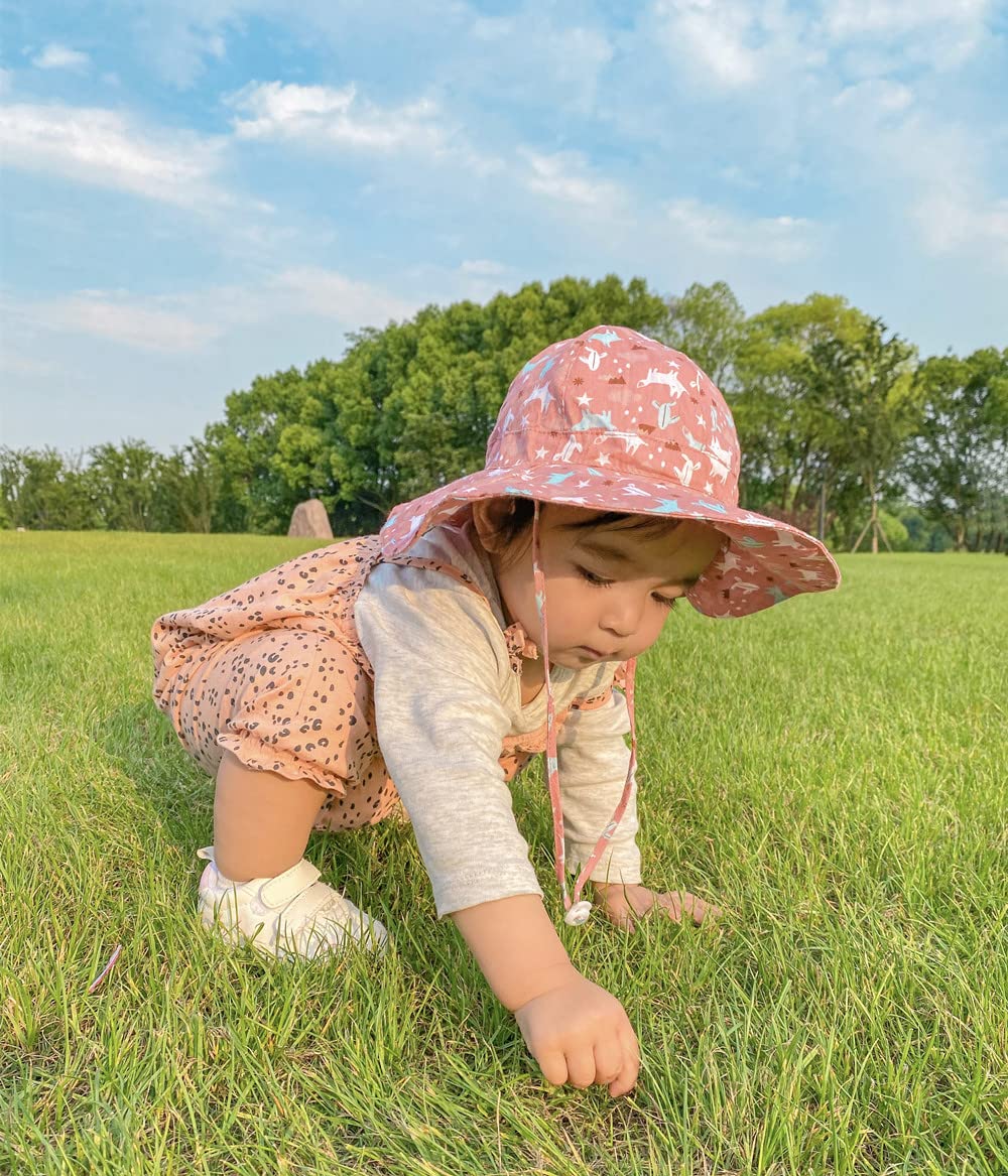 Chapeau De Soleil Bébé UPF 50+ - Large Bord, Coton, Réglable (5 Tailles, 0-5 Ans), Parfait Plage Et Plein Air