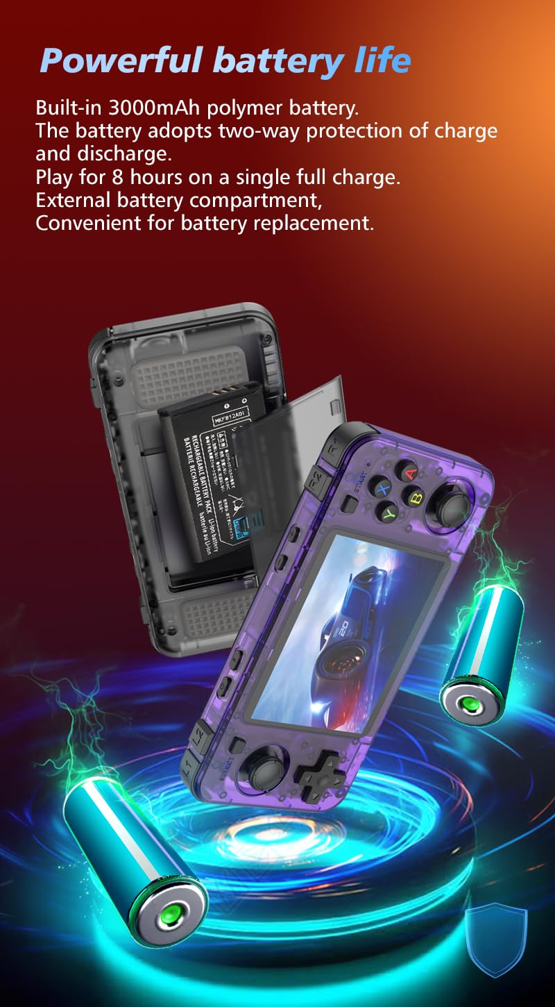 Nuovas console da gioco R36H, console portatile per videogiochi con schermo IPS da 3,5", scheda integrata da 128 GB e 20.000 giochis, sistemas open source Linux