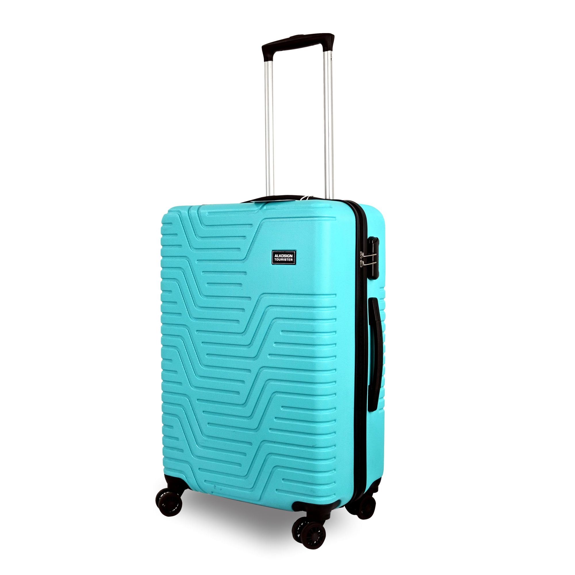 alkosign Aqua 77 cm Cargo Polycarbonate Hard Sided 8 Wheel 360 Spinner Check in Large Size Luggage/Suitcase/Trolley Bag (Teal)-picture-37