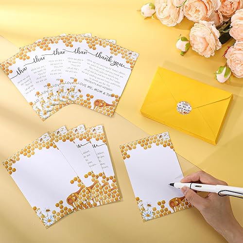 Vista 3 de Chuangdi 50 juegos de tarjetas de agradecimiento para baby shower con sobres y calcomanías, 50 tarjetas de felicitación de agradecimiento para baby