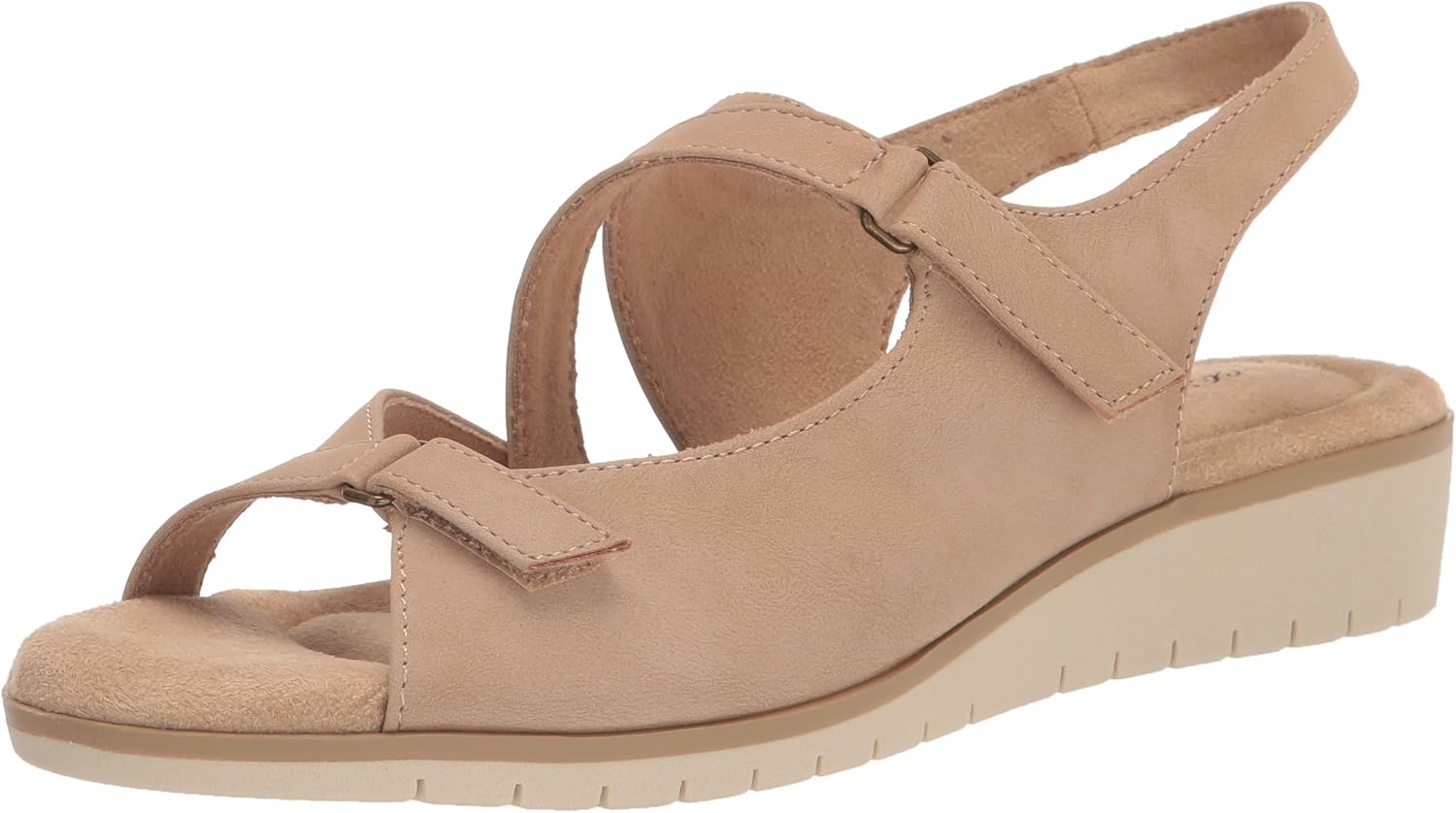 Easy Street Women's Bound Wedge Sandal, Sand, 9.5 Wide