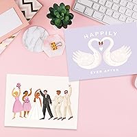 Vista 3 de Tarjetas de boda para la novia y el novio con sobres de 5 x 7 pulgadas, paquete de 10 tarjetas surtidas, notas en blanco para tarjetas