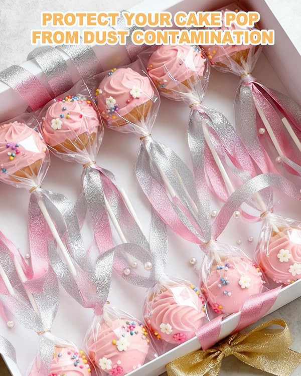 PROKITCHEN Wood Cake Pop Stand Kit 48 Holes with Spinning Base, Wooden Lollipop Holder Candy Table Display Decorative Dessert Stand with Cake Pop Scooper, Paper Sticks, Clear Treat Bags & Twist Ties by PROKITCHEN - Image 5