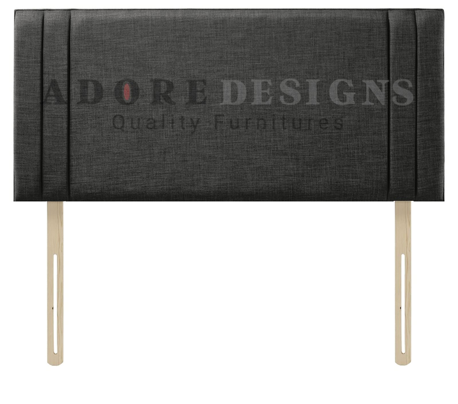 Divan Bed Headboard | Rio 2 Turin Fabric Headboards for 2ft6 Small Size Bed Frame |Elegant design wooden material headboards for beds (Charcoal,2ft6 Small Single H-24inch)