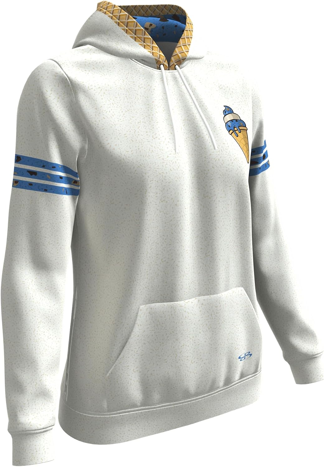Boombah Women's Supreme Tech Fleece Hoodie, Athletic Hoodie, Soft Interior, Lightweight Warmth - Ice Cream Monster Cookie