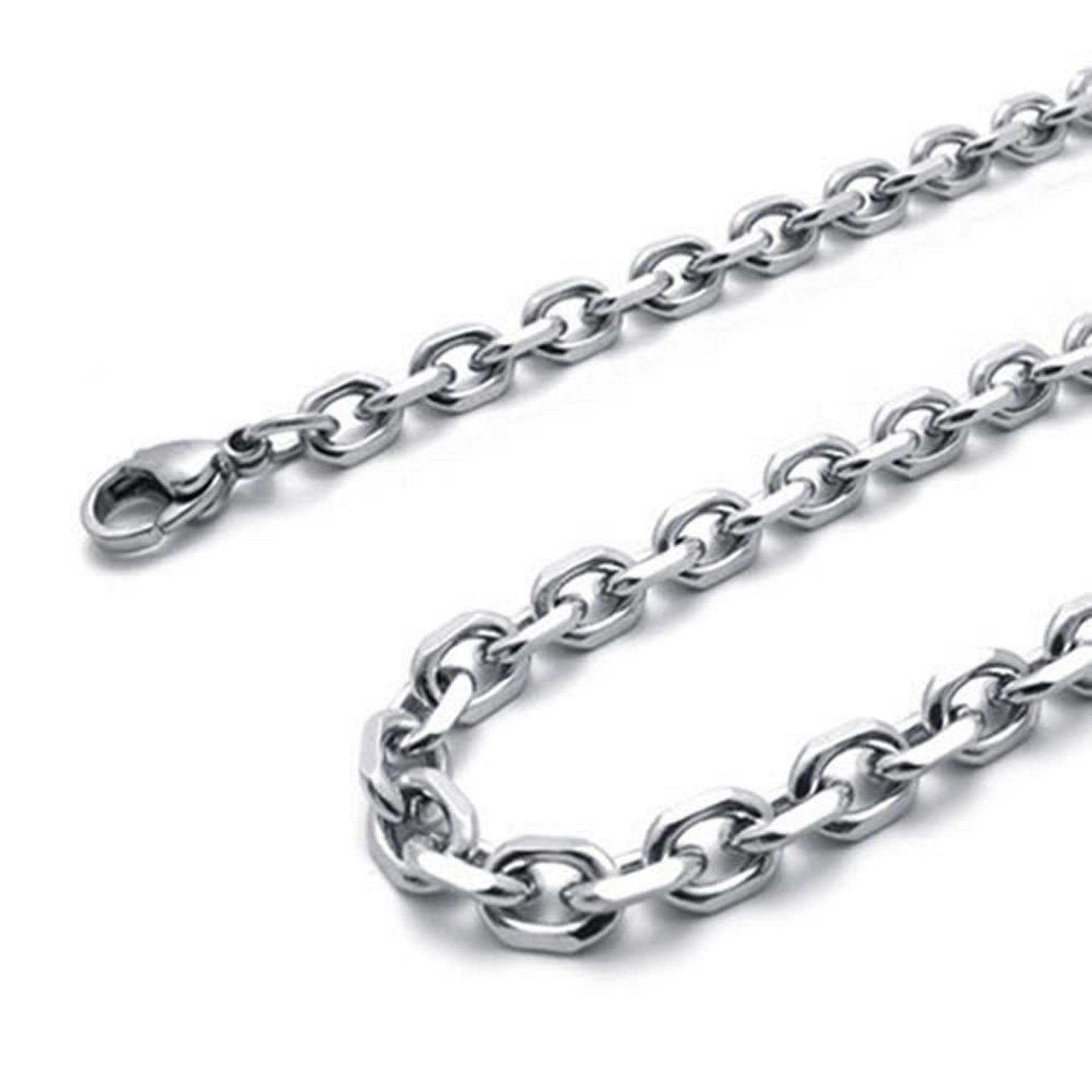 Collier chaîne homme en acier inoxydable argenté | Maillons O durables