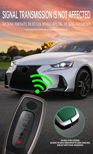 Miniatura 8 de ontto Funda para llave de automóvil con llavero de cuero y marco de metal, protección completa, antiarañazos, ajuste para Nissan Rogue Pathfinder