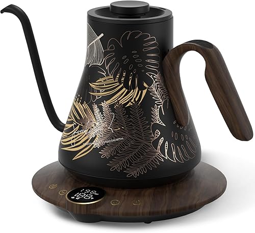 Hervidores eléctricos, hervidor eléctrico de cuello de cisne INTASTING, control de temperatura de 1 , interior de acero inoxidable, calentamiento