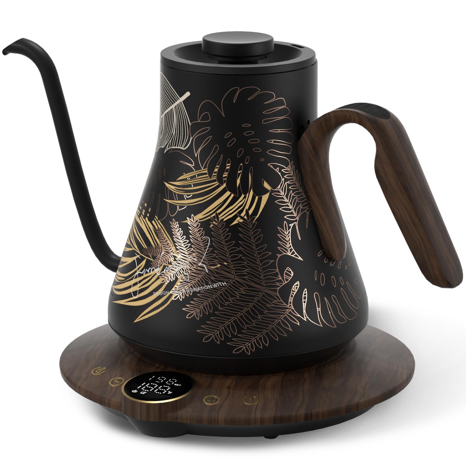Photo 1 of Cocinare Barista Collection Gooseneck Electric Kettle, ±1? Precise Temperature Control for Pour-Over Coffee & Tea, Quick Heating 1500W, Stainless Steel Interior, 0.9L (Rainforest)