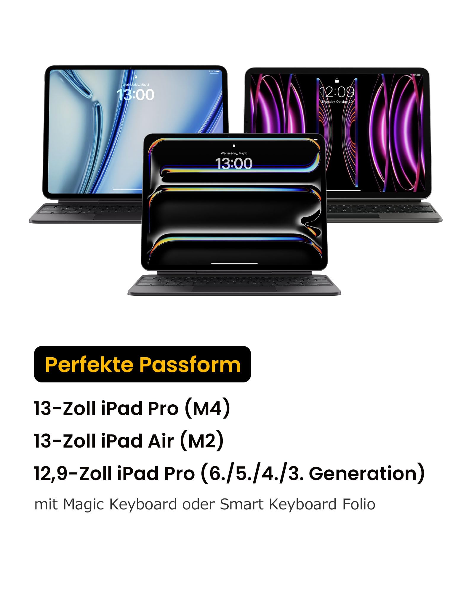 tomtoc Slim Tablet Tasche für 13 Zoll iPad Pro M4 OLED 2024, 13 