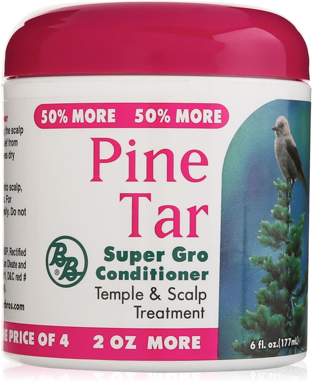 BB Pine Tar Super Gro Hair & Scalp Bonus 180 ml (Pack of 2)