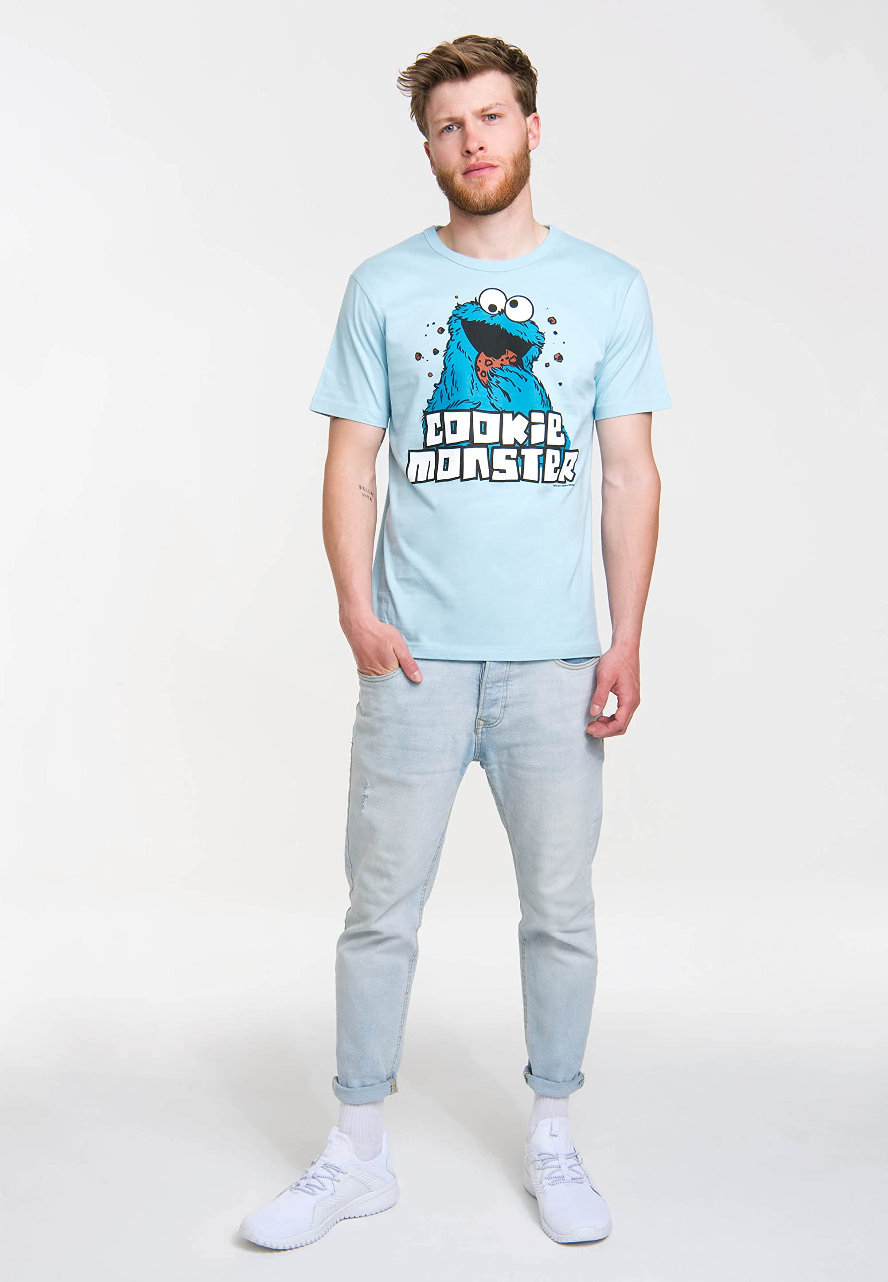 Logoshirt® Sesamstraße Krümelmonster T-Shirt Damen & Herren | Offiziell lizenzierter Sesamstrasse-Fanartikel, weiche Baumwolle, lustiges T-Shirt für Krümelmonster-Fans, hochwertiger Print