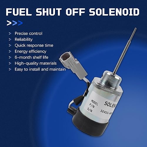 Miniatura 5 de PS41CZ318 1E411-60012 Solenoide de apagado de combustible para Kubota 325 Miller Mig soldador Trailblaze D902 motor, piezas de repuesto de la