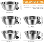 Mixing Bowls Set of 5 Piece Stainless Steel Nesting Bowls Stackable Chef Mixing Bowl with Internal Measurement Marks, for Space Saving Storage Kitchen Baking Cooking Prepping (4.5, 3, 2, 1.5, 0.7 QT)
