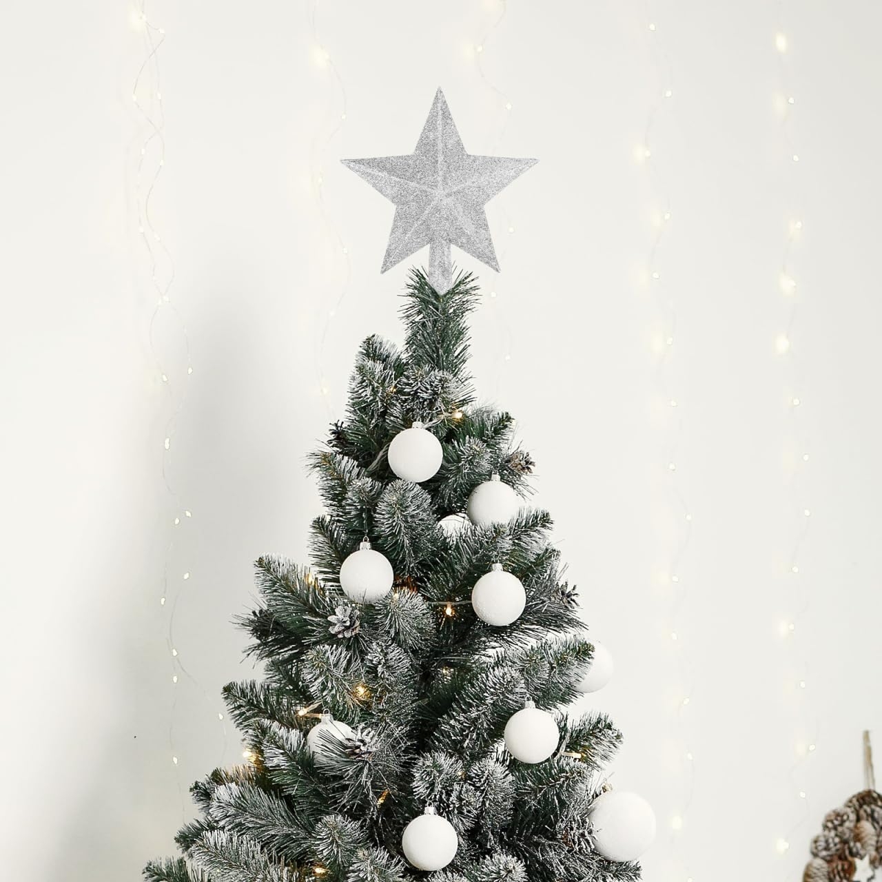 PRETYZOOM Christmas Tree Star Topper Holiday Decor Friendly Premium Plastic Star Ornament for Festive Xmas Party and Home Decoration