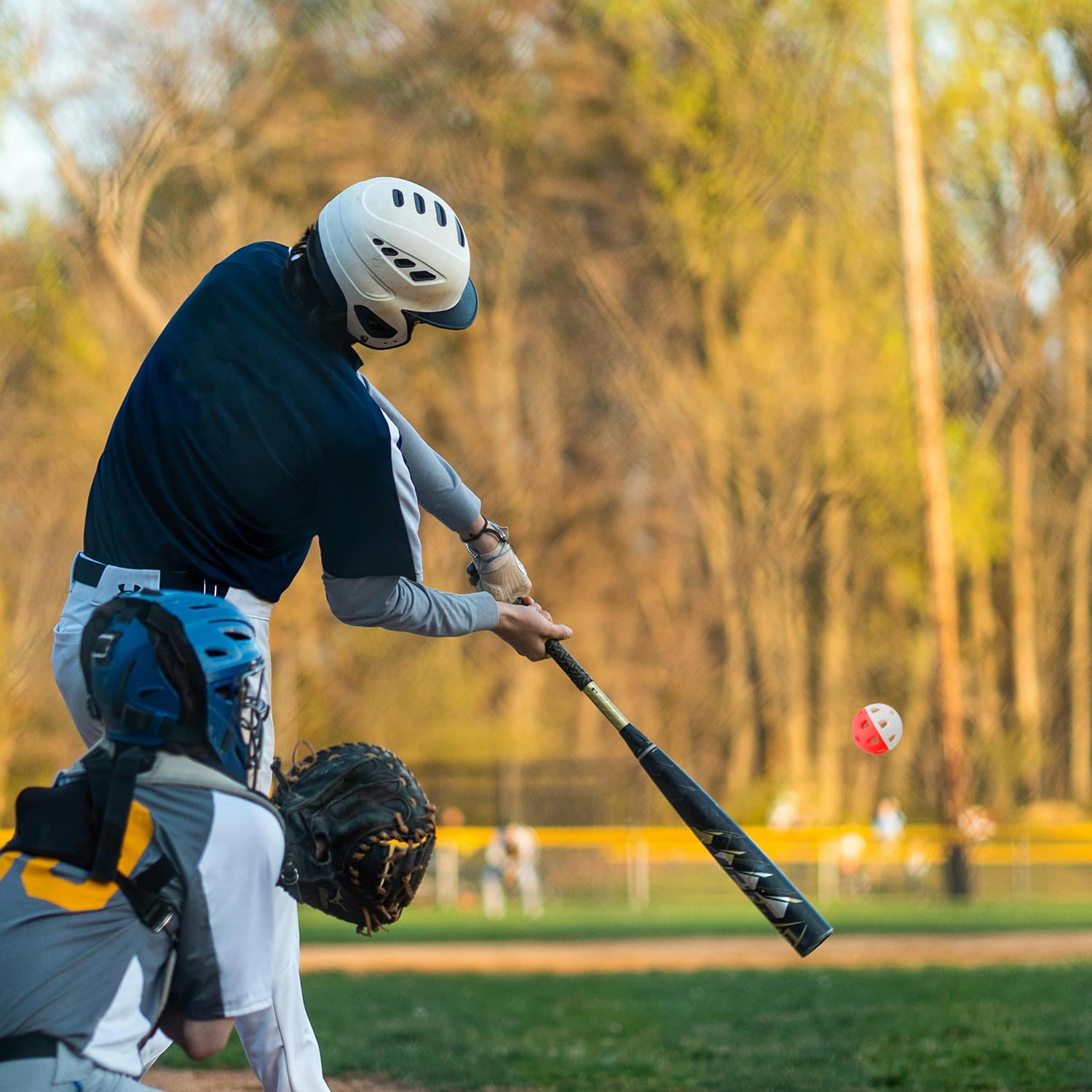 Tinoaly 24 Pz Palline Allenamento per Baseball, Palline da Allenamento Baseball e Golf Piccole da 42mm Cave con Sacca con Coulisse per Colpire Lanciare Allenarsi in Battuta