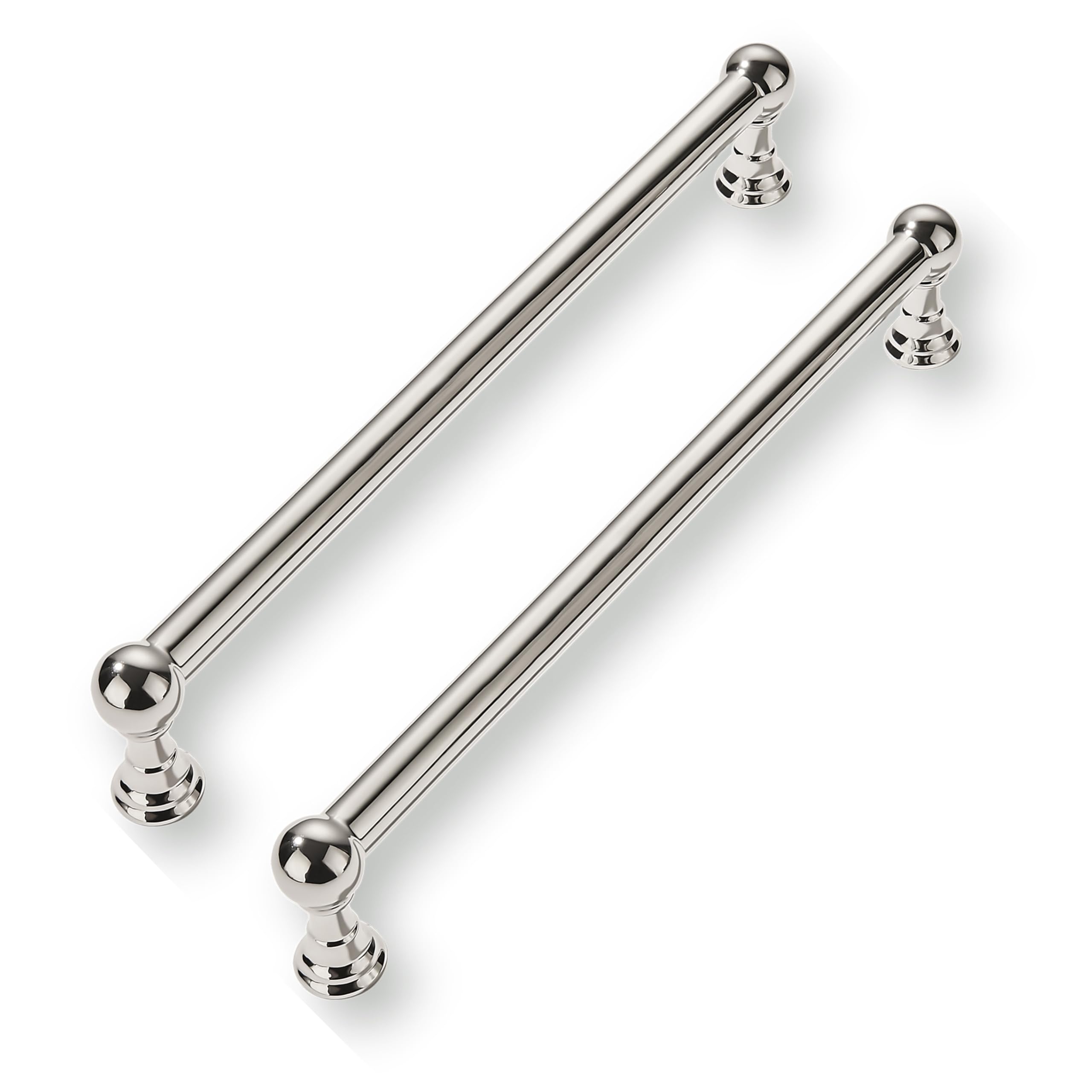 CABDM 10 Pack 10 Inch Solid Kitchen Cabinet Handles Polished Nickel Heavy Duty Cabinet Pulls Drawer Pulls Cabinet Hardware Kitchen Handles for Cabinets Cupboard Handles — image 1