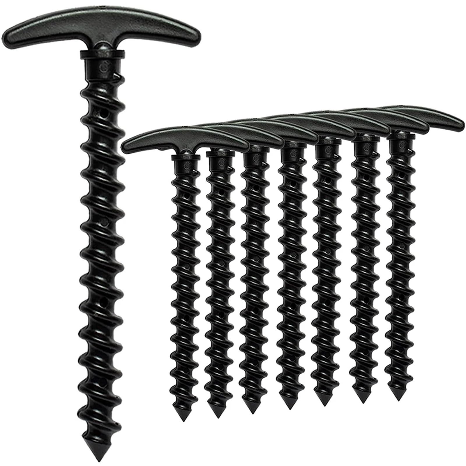 Piquet de Tente, Lot de 10 piquets Tente Camping en Plein air, Clous Sol, vis d'ancrage, randonnée, Jardin, Accessoires(Black)