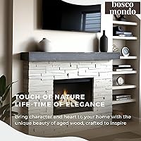 Vista 2 de BoscoMondo - Estante de chimenea de madera maciza, repisa flotante para sala de estar, repisa rústica de madera de granja, fácil montaje en pared