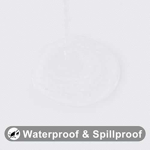 Miniatura 3 de Smiry Mantel rectangular, mantel de vinilo elástico ajustable con parte trasera de franela para mesas plegables de 6 pies, fundas de mesa