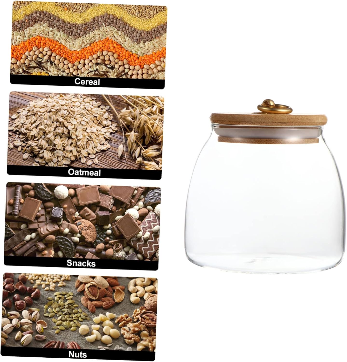 2 Pcs Glass Storage Jar Glass Jar Kitchen Food Jars Glass Seal Jar Food Storage Jar Glass Food Container Nut Storage Jars Glass Containers Food Glass Canister Glass Tea Ja