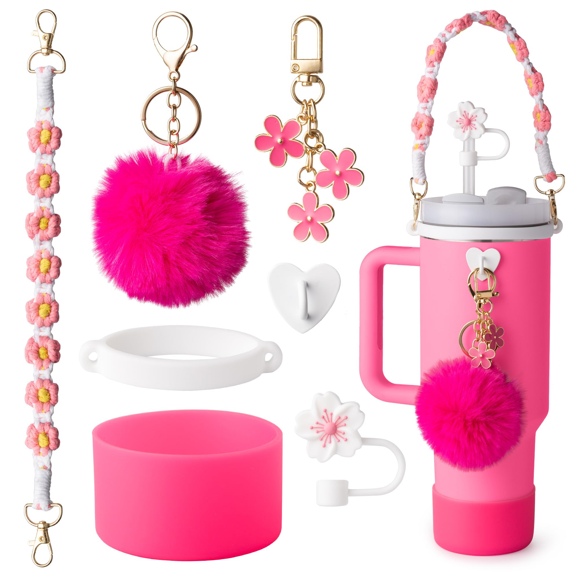 Amazon.com | HWGOODYE 7Pcs Hot Pink Stanley Cup Accessories Set