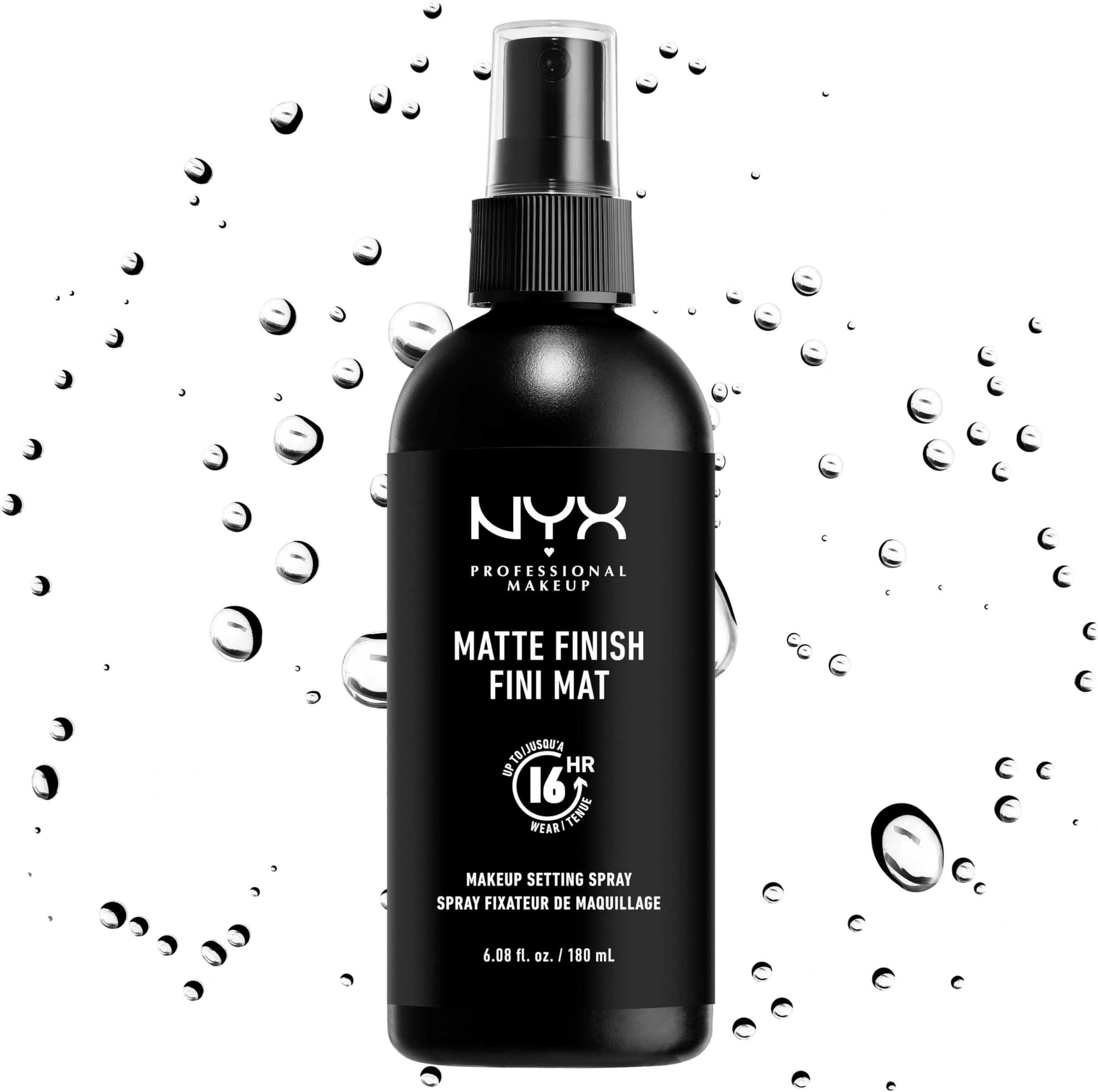 NYX Professional Makeup Setting Spray Matte, Vegane, langanhaltende Formel, Make up Fixier Spray, Mattes Finish, Maxi Größe, 180 ml