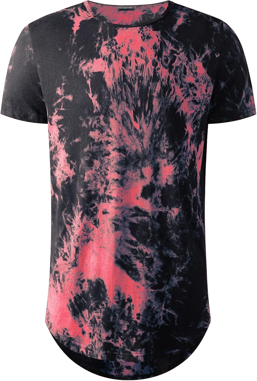 LETAOTAO Long Shirts for Men Hip Hop Shirts Longline Tie Dye Shirts Hipster Gym T Shirts Scallop Tee(Regular&Big and Tall) - Image 3