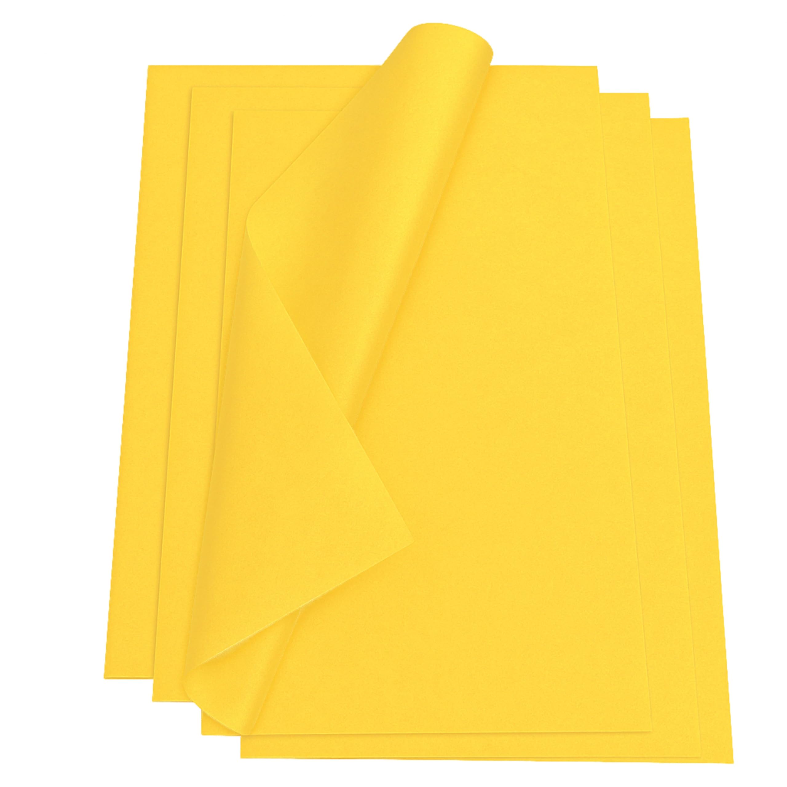 Dark Yellow Pack of 100 Sheets Ultra-Thin Tissue Paper, 18 GSM (50 x 75 cm) â Tissue Paper for Gift Bags, Lightweight Crafts, and Garment Wrapping | Not Suitable for Heavy-Duty Wrapping