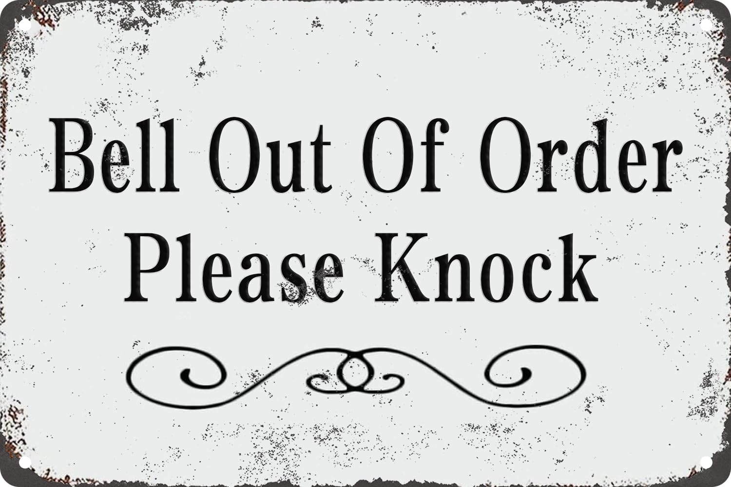 Vintage Retro Funny Tin Sign Bell Out of Order Please Knock Vintage Wall Decor for Garden Wall Home Farm Yard Front Door Indoor Outdoor Decor Street Sign 8 X 12 Inches