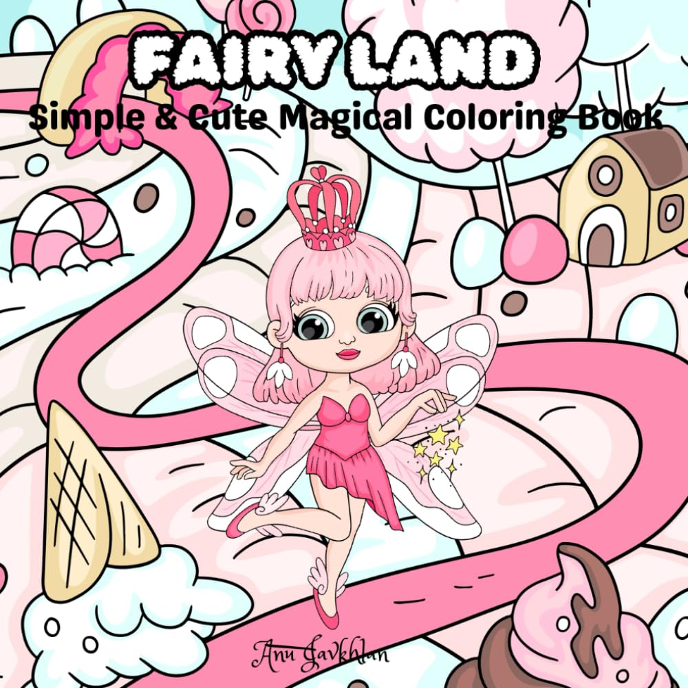Fairy Land: Simple and Cute Magical Coloring Book