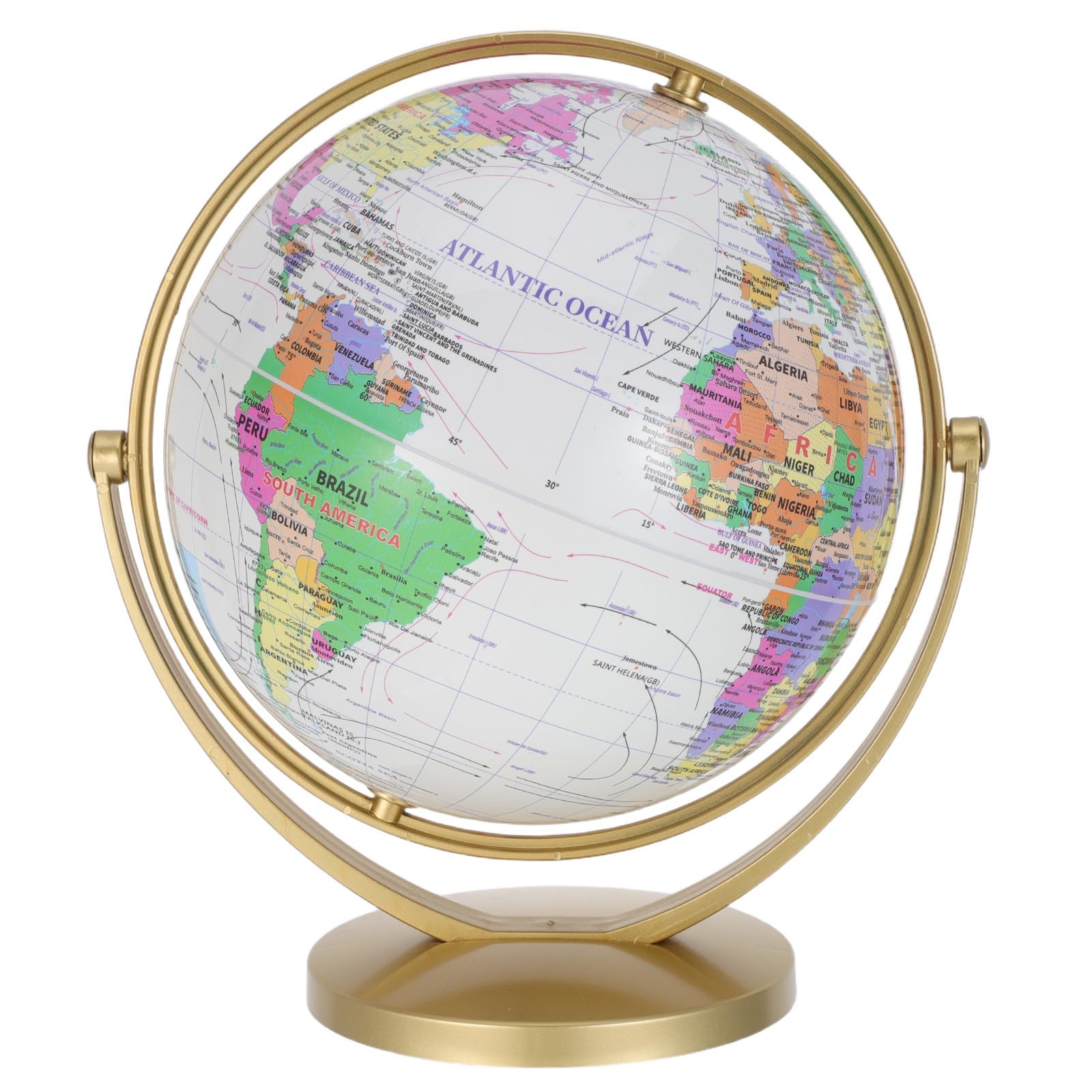 jojofuny Globo Terráqueo Educativo Giratorio de 20cm Base Estable, Material Abs y Pvc, Impresión Clara para Aprendizaje Interactivo en Oficina y Educación