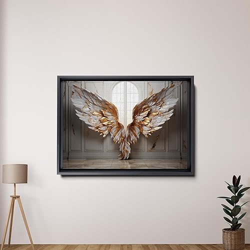 Miniatura 2 de Angel wings print on canvas on light gray ground, Angel wings, Angel wings art, On canvas, Wall Decor Living Room, Office Wall