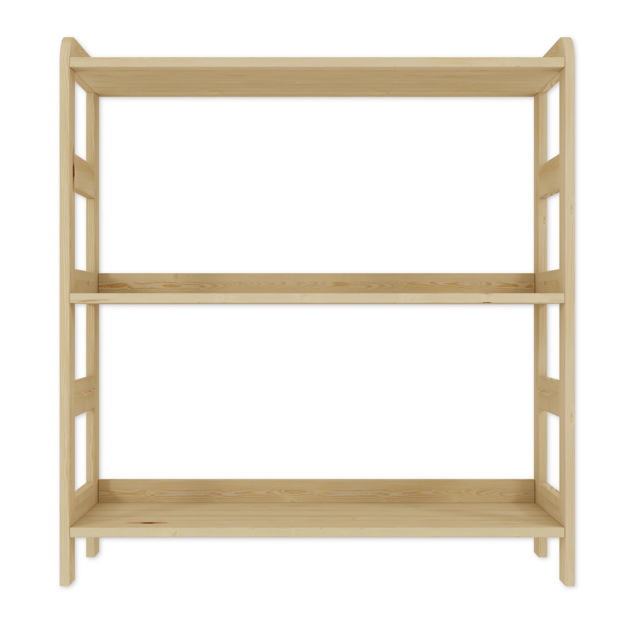 Lenmar Serie R, R-02, mensola in legno, legno di pino, beige chiaro, 5 ripiani, libreria, scaffale in legno, scaffale da parete