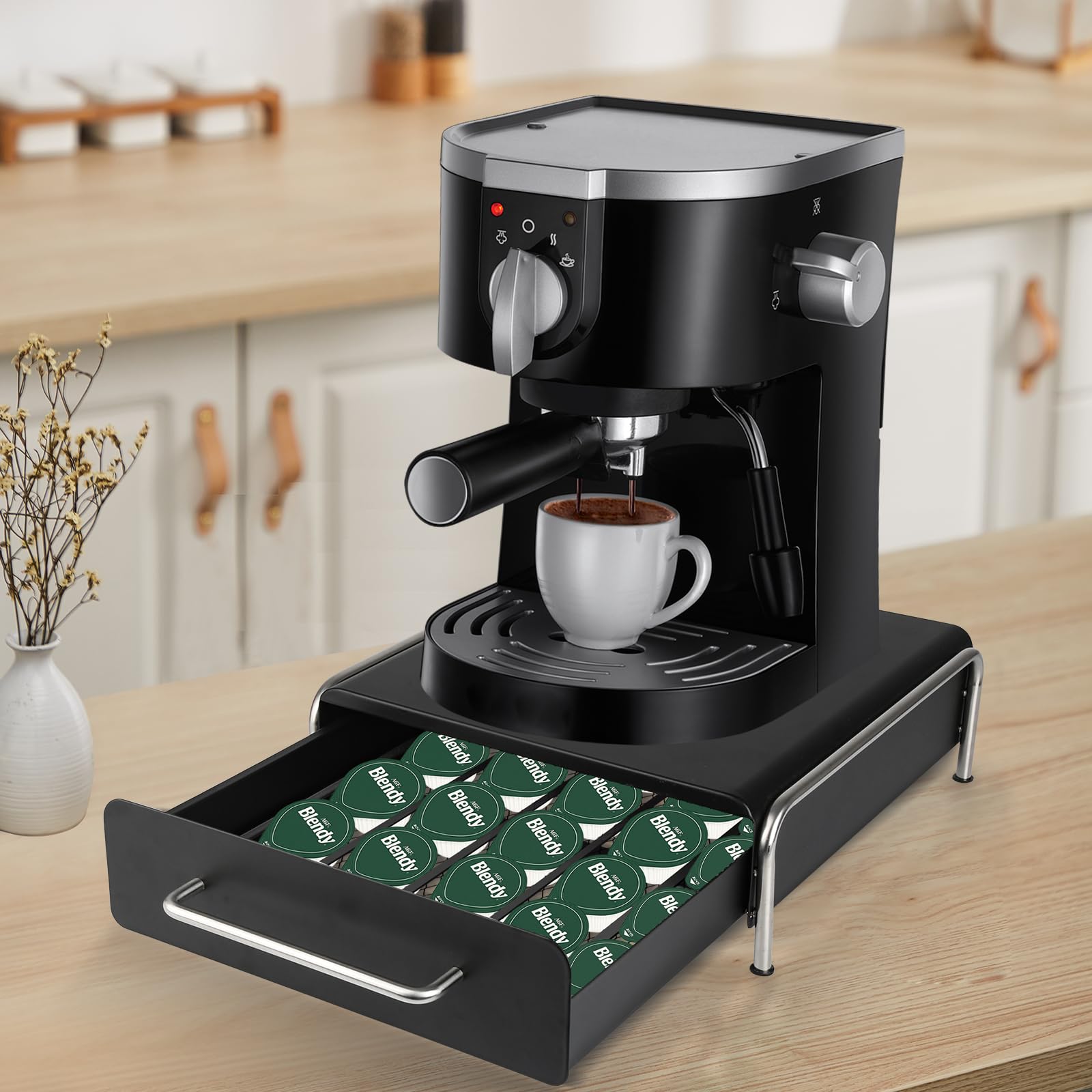 Cajón de cápsulas compatible con Tassimo (36 cápsulas) – Soporte para cápsulas de café Tassimo – Bandeja 2 en 1 para máquina Tassimo (negro)
