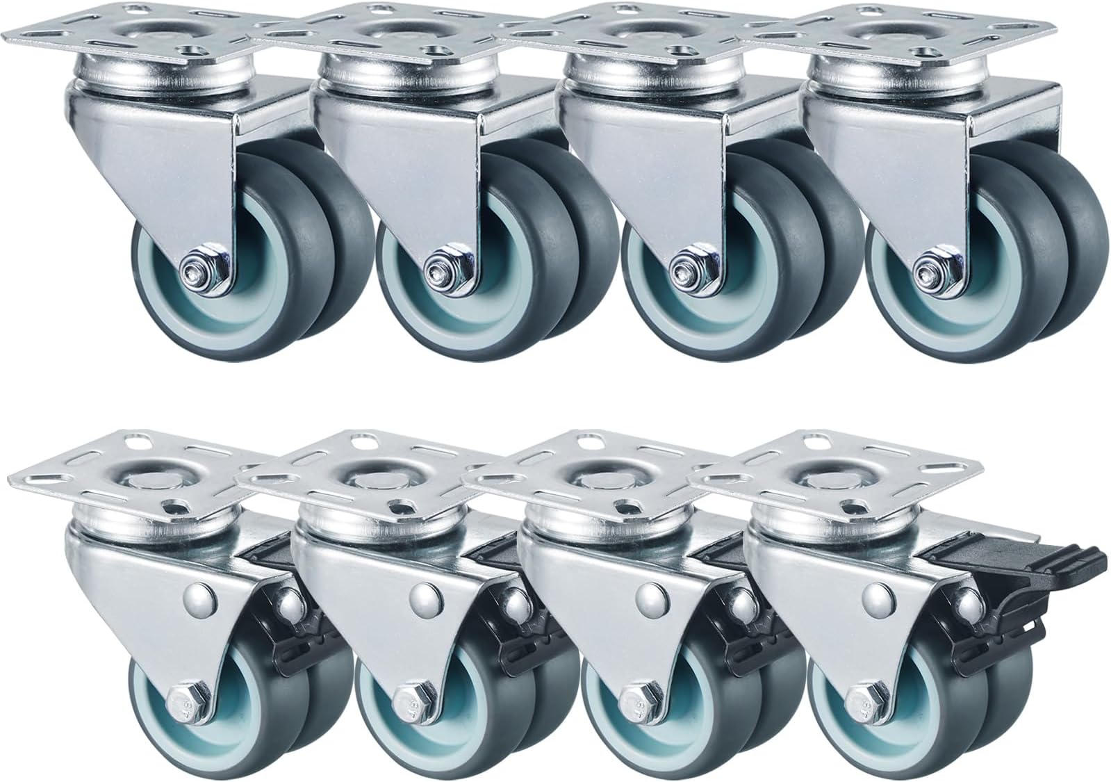 4 Lenkrollen 40mm Mit Bremse - Schwerlast Bis 150kg Für Möbel & Paletten