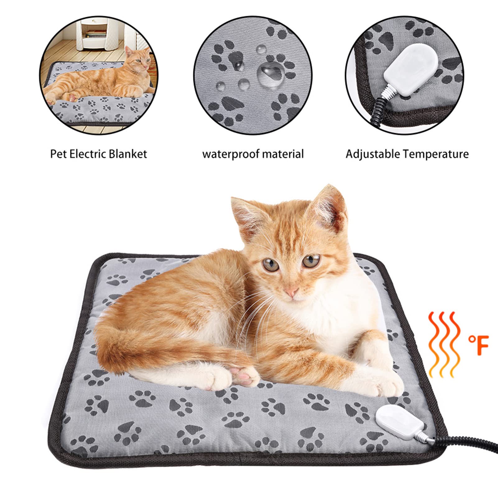 Manta Eléctrica Para Perros Y Gatos Mascotas, 50x70cm Electrica Almohadilla Térmica Mascotas Con Ajuste De Temperatura, Manta Térmica Colchonetas Para Cachorros Perros Pequeños Y Gatos Interior