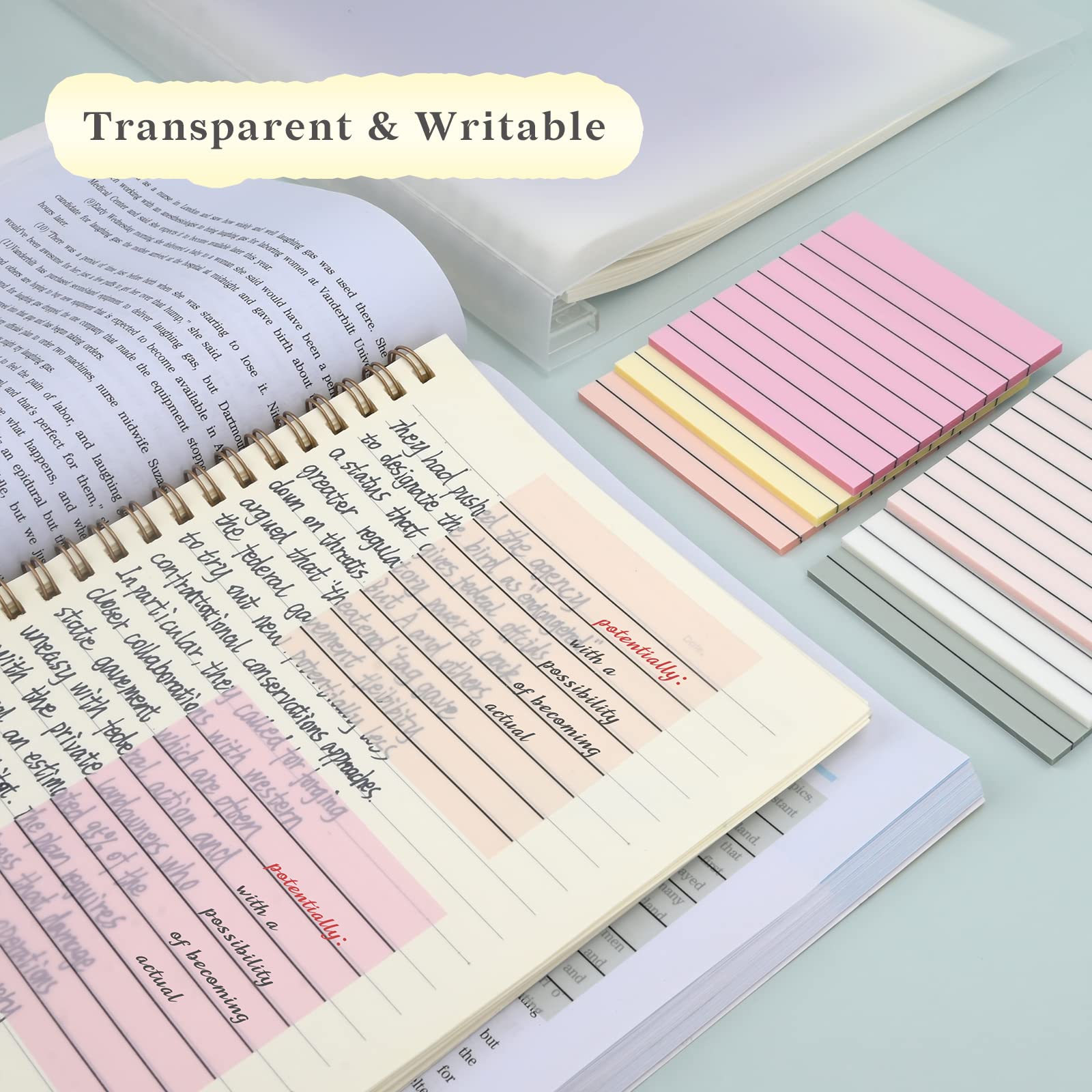 Book Sticky Notes Temiary Transparent Sticky Notes - 6 Pads See Through ...