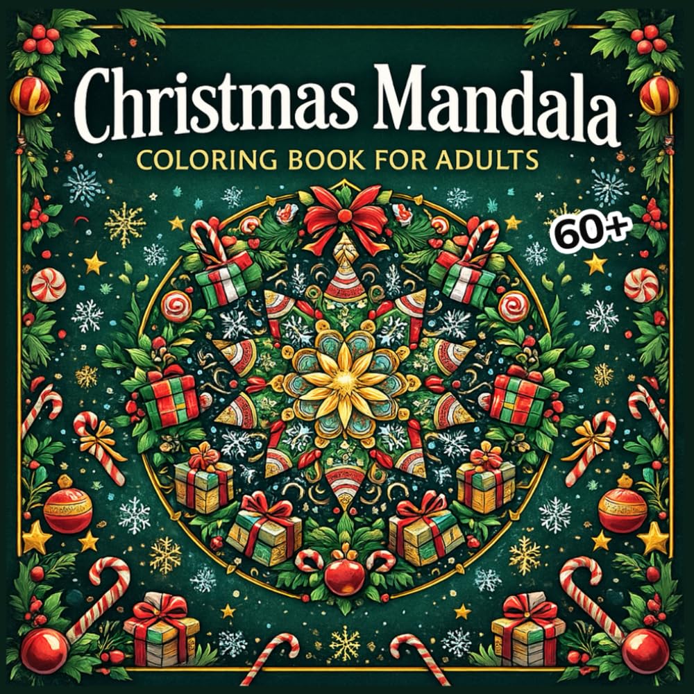 Christmas Mandalas – 60+ coloring pages to calm holiday anxiety for seriously anxious experts