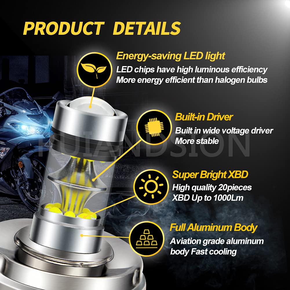 Ampoule Halogène Moto Ruiandsion P45T – 12V/24V, Blanc – 60W – Lot 1 Ou 2 Pièces