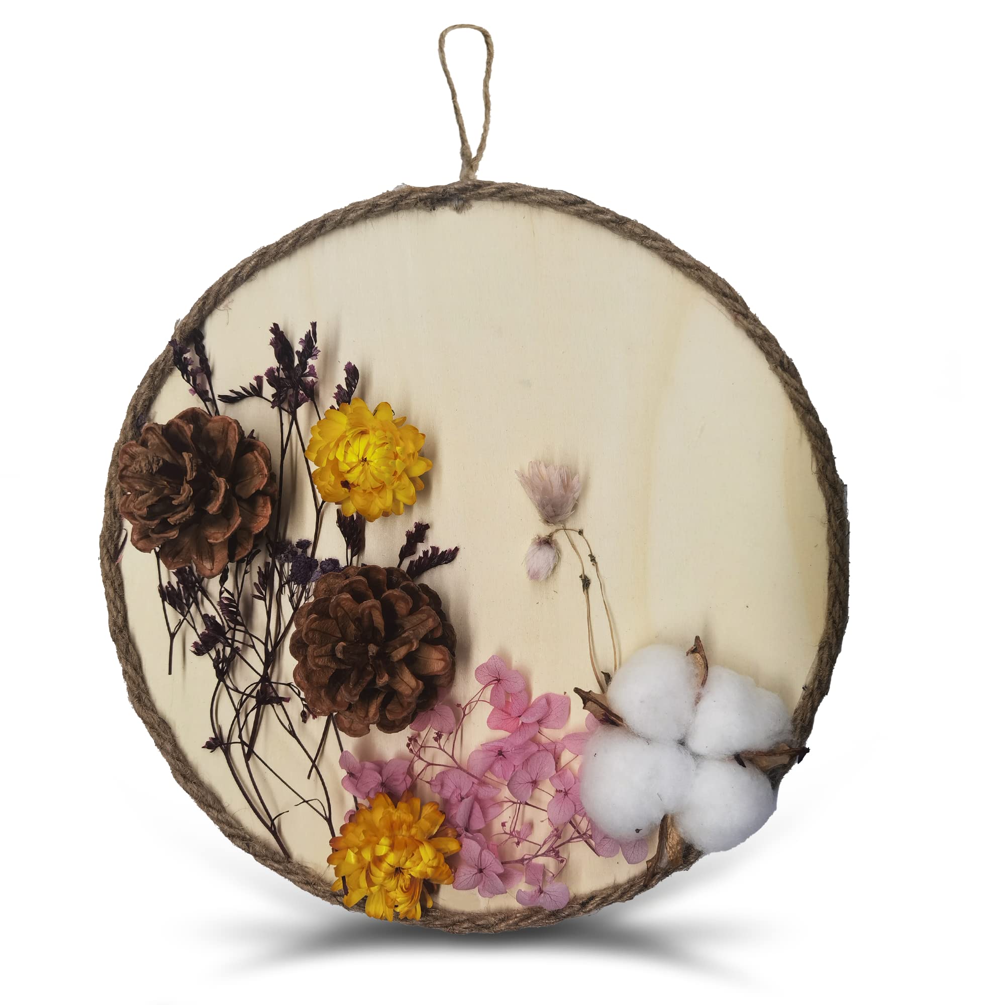 Handmade Home Decor, Dried Flower Disc Home Decor, Daisies, Baby's Breath, Hydrangea, Pine Cones, Cotton, Christmas Gifts, Housewarming Gifts, Gifts for Mom