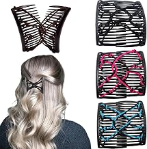 Magic Comb, Hair Combs, Magic Hair Comb, Women's Hair Comb Set of 4 Elastic Double Comb Stretchy Hair Clips for Thick Hair Magic Combs Vintage Adjustable