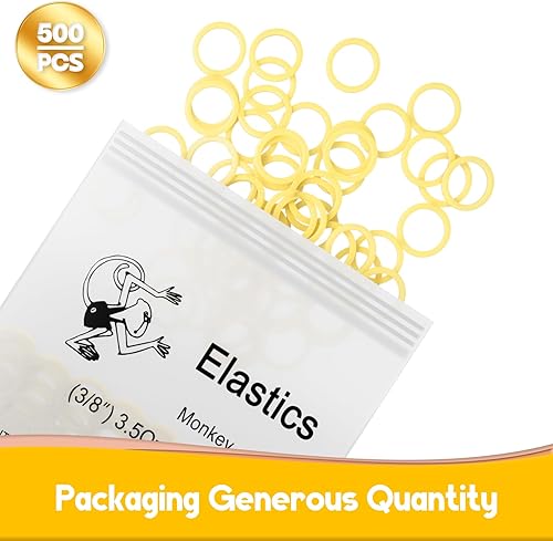 Miniatura 13 de 500 bandas elásticas de ortodoncia, bandas de tracción de goma dental pesada de 3.5 onzas, colocador elástico gratuito para aparatos ortopédicos