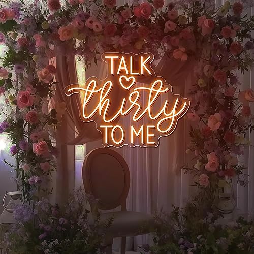 Miniatura 8 de Talk Thirsty To Me Neon Sign, Custom 30th Birthday LED Wall Light with Heart for Living Room, Playful Birthday Decor, Decorations for Her, Retro