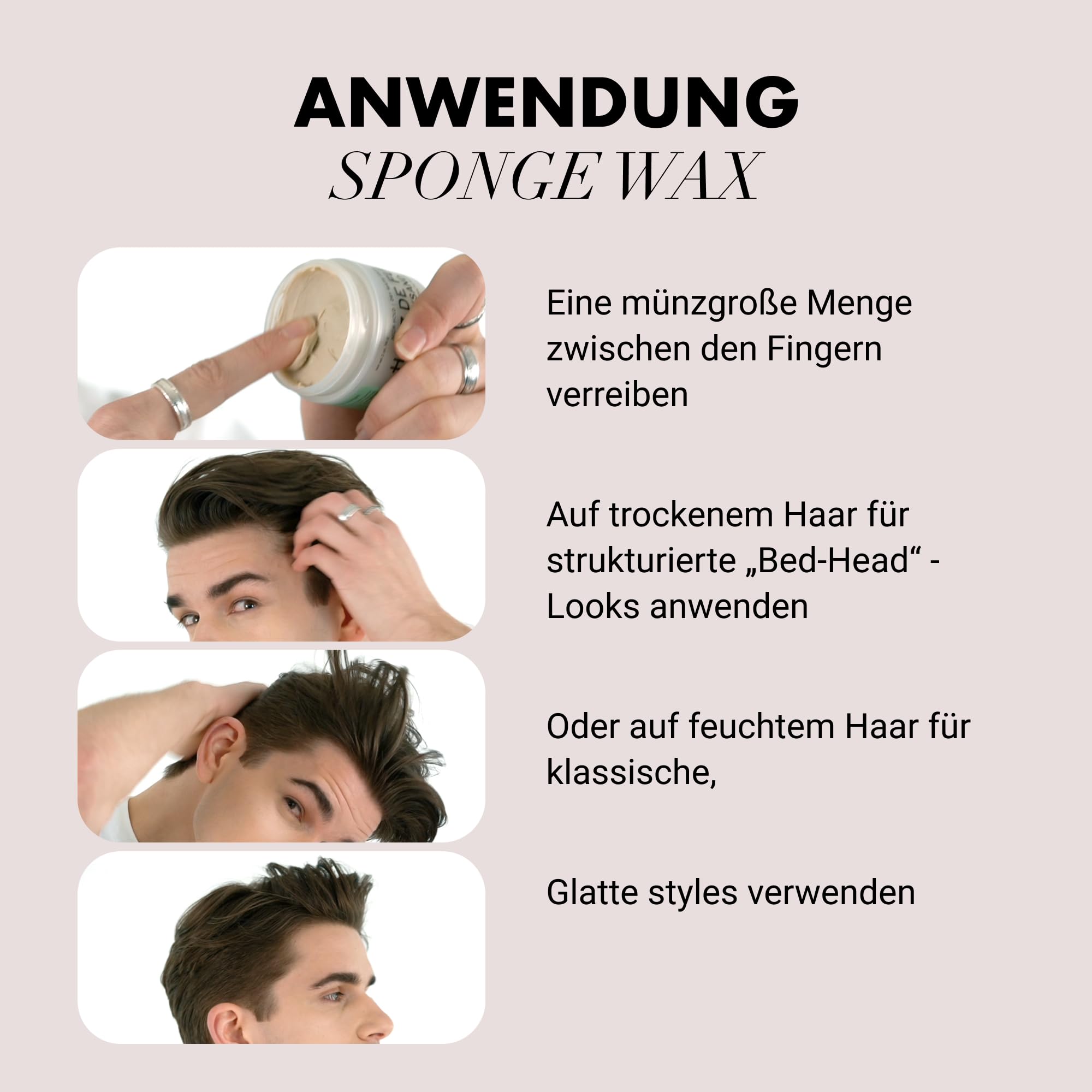 Hanz de Fuko Sponge Wax – Premium Styling-Paste für Männer – mittlerer Halt, mattes Finish – zertifizierte Bio-Inhaltsstoffe – 56 g