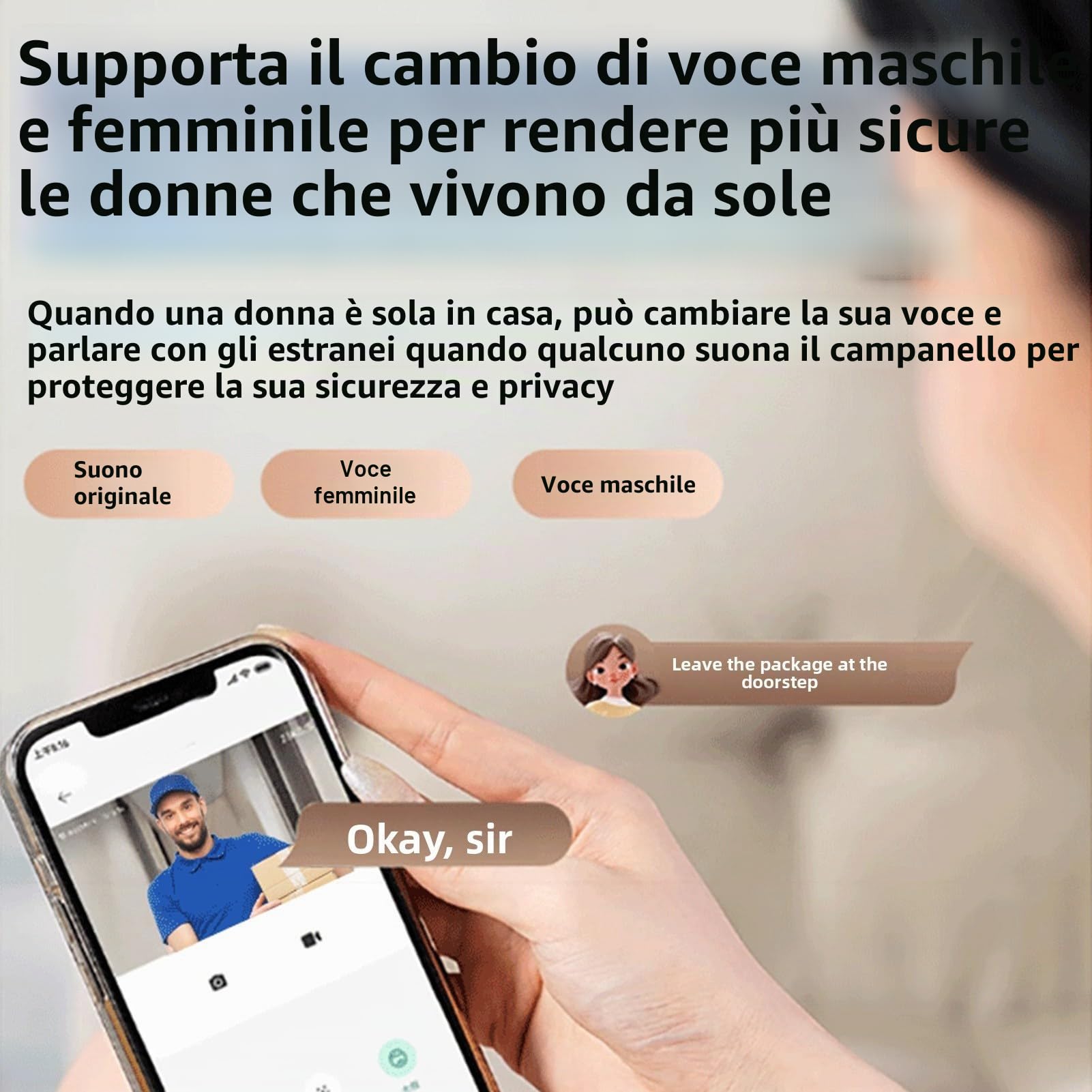 Asixxsix Spioncino Digitale, Spioncino WiFi Intelligente 1080P con Display LCD 4,3 Pollici, Rilevamento del Movimento PIR, Audio Bidirezionale, Visione Notturna, Modifica della Voce